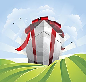 Giant gift in fields