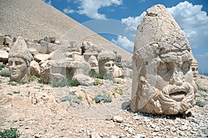 Giant God heads on Mount Nemrut. Anatloia, Turkey