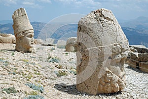 Giant God heads on Mount Nemrut. Anatolia, Turkey