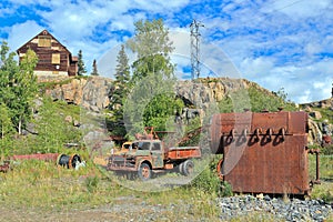 Giant Gold Mine with Rusty Mining Equipment left on Site, Yellowknife, Northwest Territories, Canada