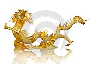 Giant golden Chinese dragon