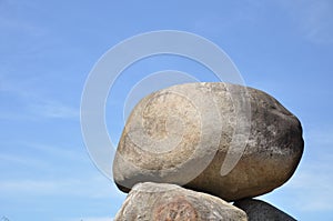 Giant granite rock as hunebed or dolmen photo
