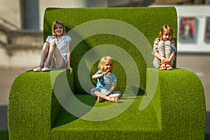 Giant green chair, National Theatre, Southbank, London