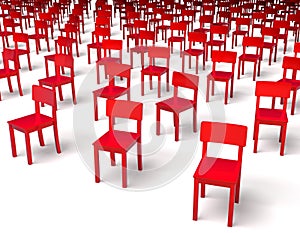 Giant group of red chairs