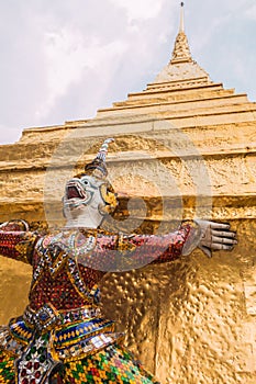 Giant Guardian in Wat Phra Kaew temple