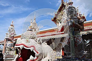 Giant guarding the temple gate It is believed to prevent evil things from entering the temple.