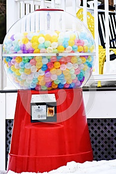 Giant Gumball Machine Outside Candy Store