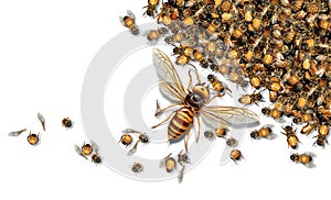 Giant Hornet Predator Attacking Bees