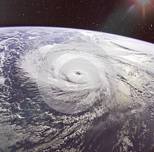Giant hurricane seen from the space.