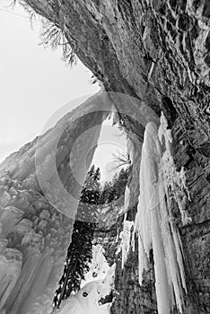 Giant ice formations in the Colorado Rocky Mountains, near Vail