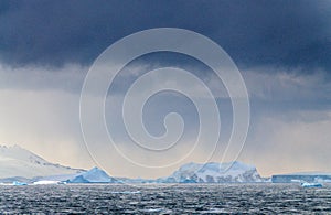 Giant Icebergs off the Antarctic Coast