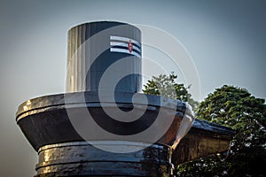 Giant idol(known as lingam) of god Shiva in a temple in Kolar  India