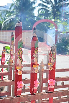 Giant joss sticks burning