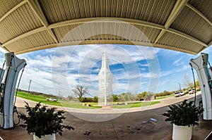 Giant landmark of a soda pops monument in arcadia oklahoma