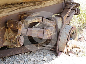 Giant Leaf Springs on Abandoned Truck in the Desert