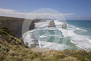 Giant limestone stacks, Gog and Magog. Gibson Steps, Great Ocean Road