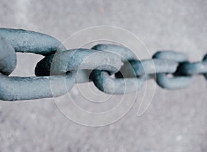 A giant metal chain. Links of an iron chain close up