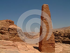 Giant obelisk, High Place of Sacrifice, Petra, Jordan