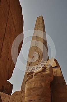 Giant obelisks and inscriptions in Egypt