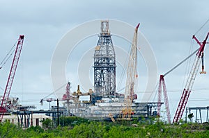 Giant oil rigs structures in texas