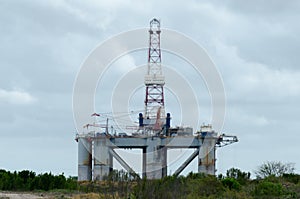 Giant oil rigs structures in texas