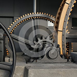 Giant old wheelwork of the former Stanserhorn cable car.