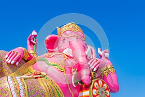 Giant pink ganesha statue wat Samarn, Chachoengsao, Thailand. Ganesha also known as Ganapati, Vinayaka, Pillaiyar and Binayak, is