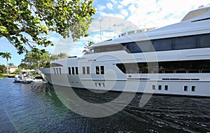 Giant pleasure boat glides down the New River