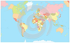 Giant Political World Map - No text