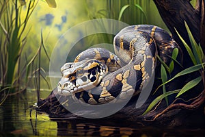 giant python in the jungle. Generative AI, Generative, AI
