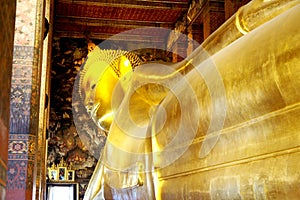 Giant reclining Buddha in Bangkok, Thailand