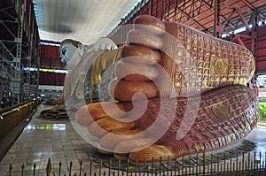 The giant reclining Buddha footprint detail shows refinement of