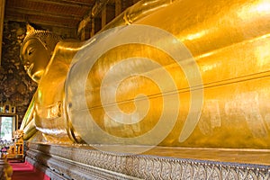 The giant Reclining Buddha in Thailand