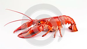 Giant red lobster lobster on a white background realism illustration.