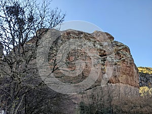 Giant red rock in Ongamira, Córdoba, Argentina