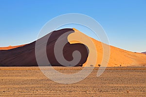 giant red sand dunes in Sossusvlei Namib Desert - Namib-Naukluft National Park, Namibia, Africa