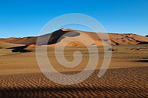 giant red sand dunes in Sossusvlei Namib Desert - Namib-Naukluft National Park, Namibia, Africa