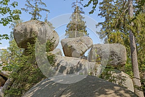 Giant rock boulders along the path