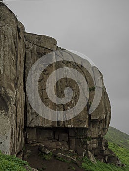 Giant rock formations in a nature reserve with humid weather