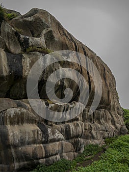 Giant rock formations in a nature reserve with humid weather