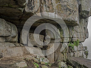 Giant rock formations in a nature reserve with humid weather