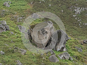 Giant rock formations in a nature reserve with humid weather