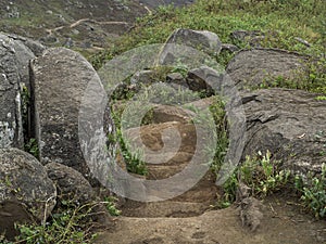 Giant rock formations in a nature reserve with humid weather