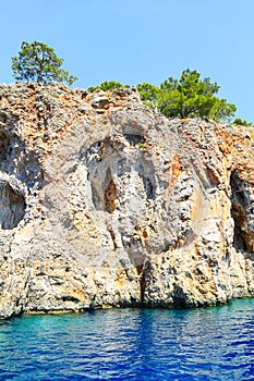 Giant rocks with the spectacular view of the Mediterranean,