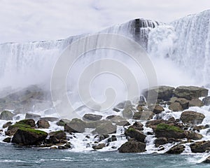 Giant rocky Waterfall in the USA on the canadian Border in North America Niagara Waterfall