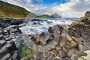 The Giant`s Causeway in the morning. photo