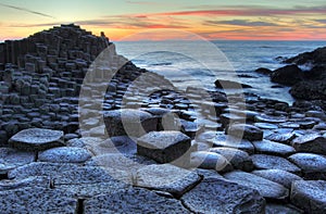 Giant's Causeway at sunset photo