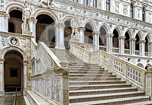 Giant`s staircase of Doge`s Palace in Venice, Italy