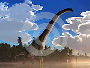 Giant Sauropod in a Lake