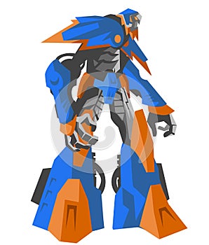 Giant science fiction blue robot